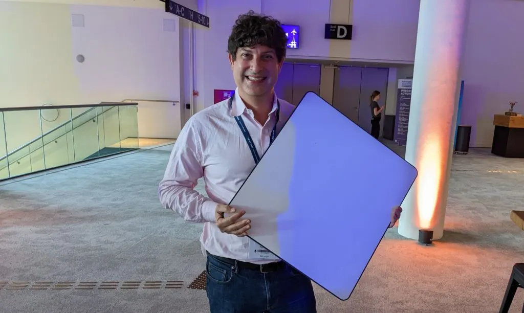 Starlink aviation antenna panel used for in-flight WiFi