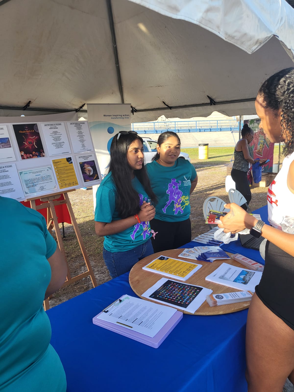 Volunteers at the booth